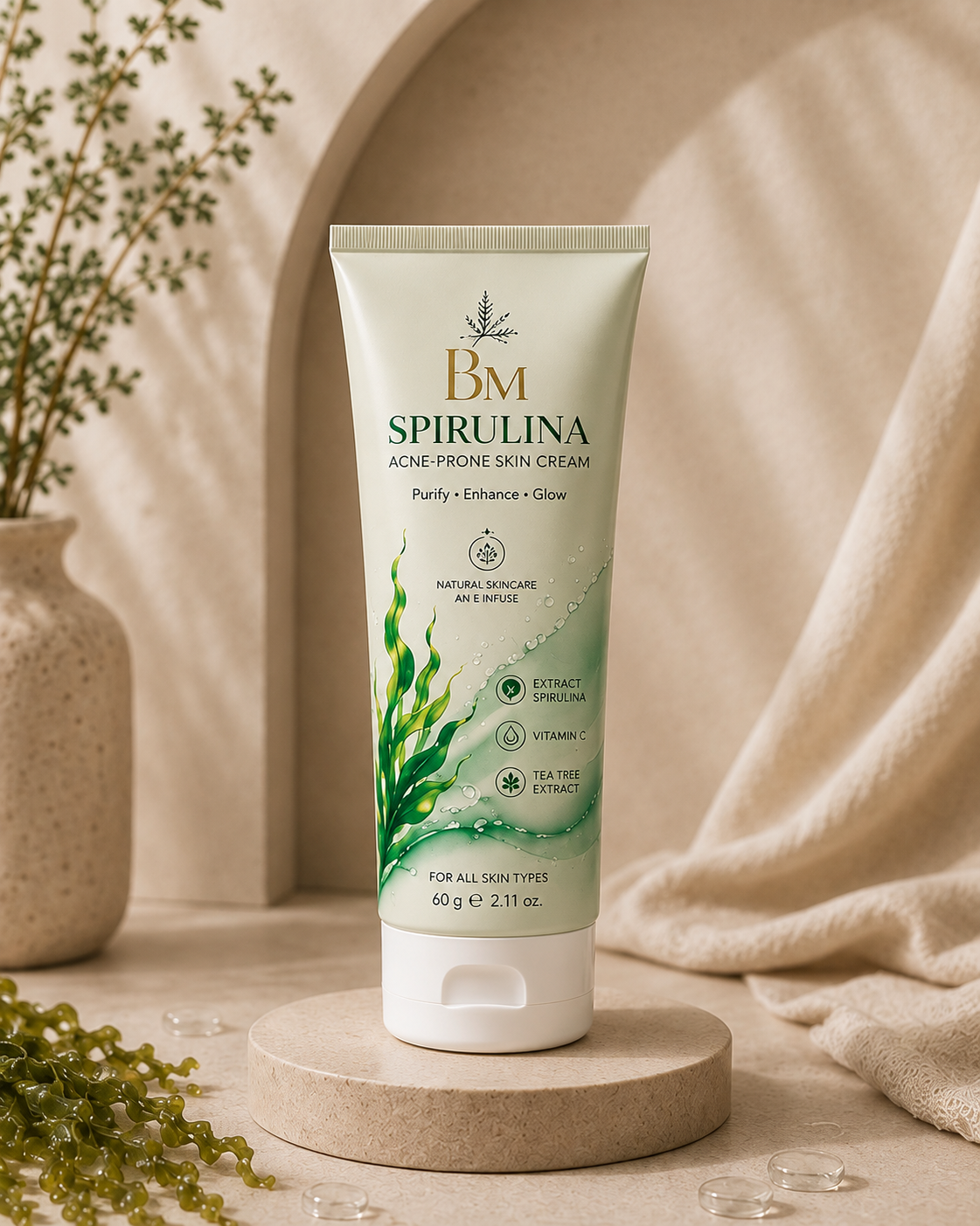 BM Spirulina Acne-Prone Skin Cream – 60 gm